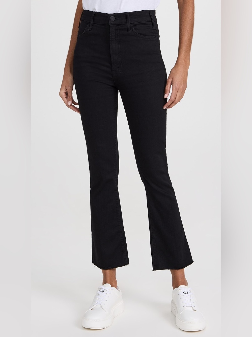 MOTHER The Hustler Ankle Fray Jeans in Not Guilty (Black) size 26